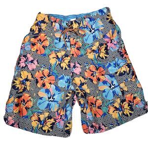 Broken Threads Men Surf Swim Trunks Medium Board Shorts Hawaiian Floral Colorful